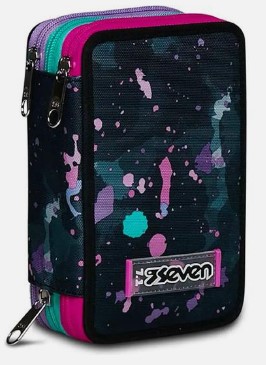 Astuccio scuola Seven 3 zip Fluo String Girl